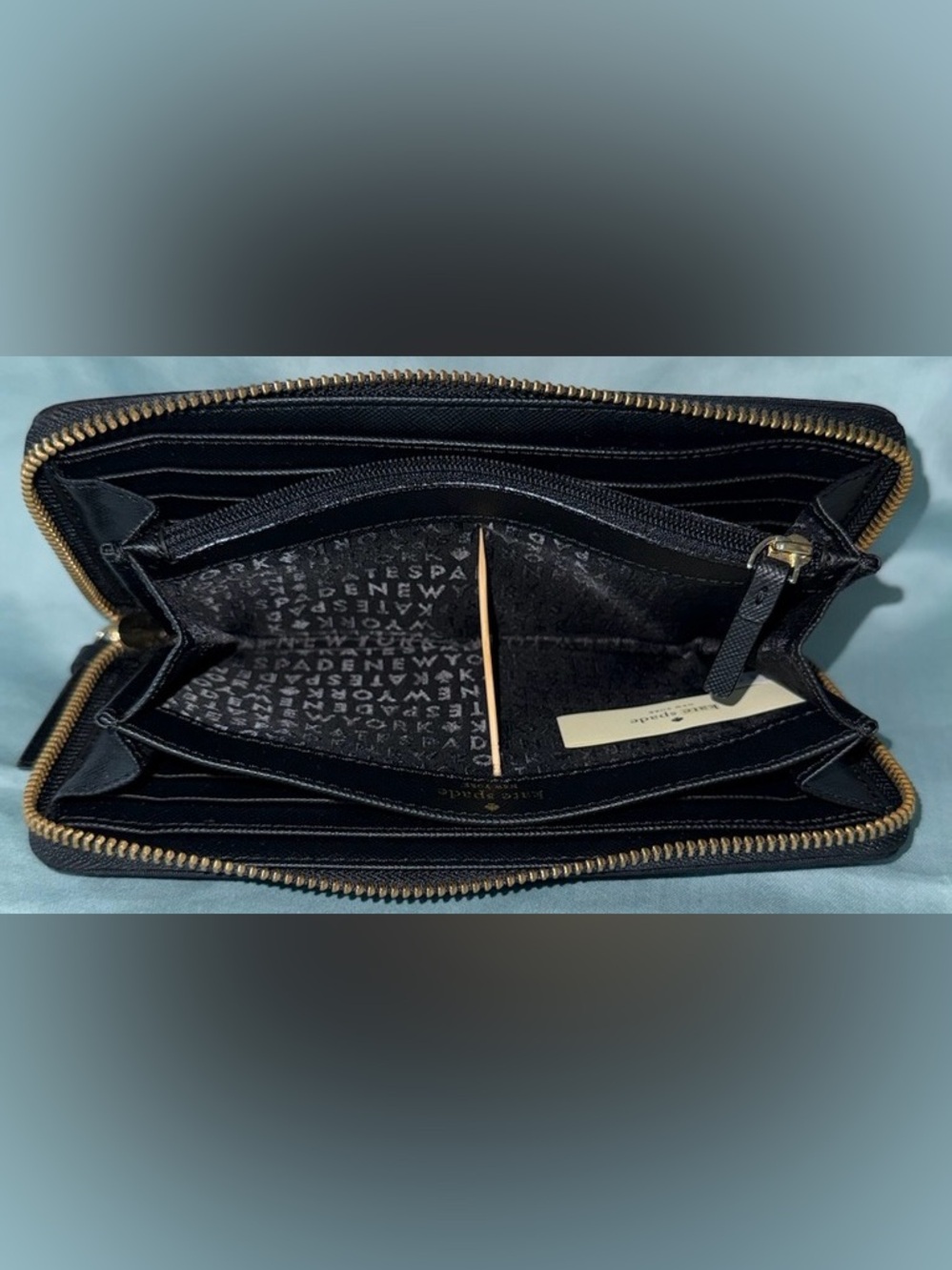 kate Spade Neda Wilson Road Embellished Continental Zip Around Nylon Wallet - Picture 11 of 16